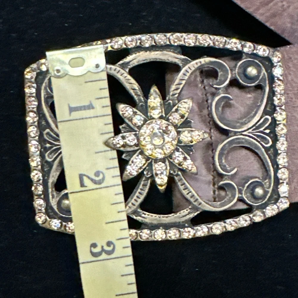 Brown Leather Belt with Ornate Buckle